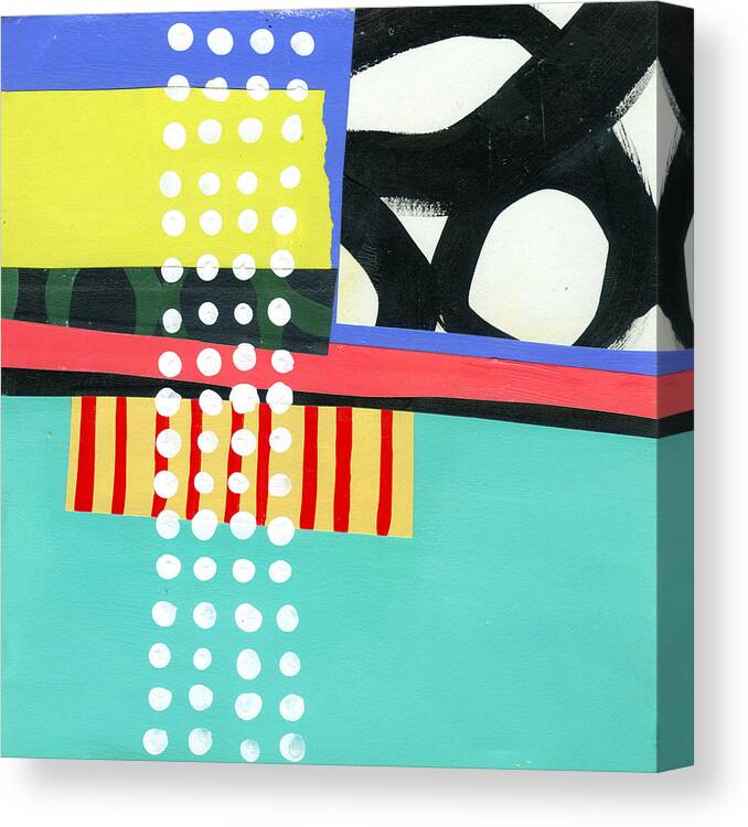 Acrylic And Collage On Wood Panel Canvas Print featuring the painting Pattern Grid #2 by Jane Davies