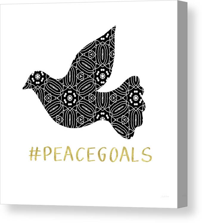 Peace Canvas Print featuring the digital art Peace Goals- Art by Linda Woods by Linda Woods
