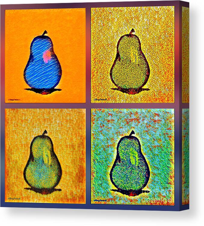 Mixmedia Canvas Print featuring the mixed media Pears And More Pears by MaryLee Parker