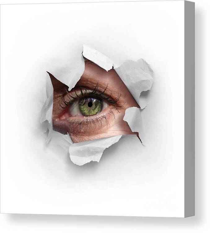 Abstract Canvas Print featuring the photograph Peek Through a Hole by Carlos Caetano