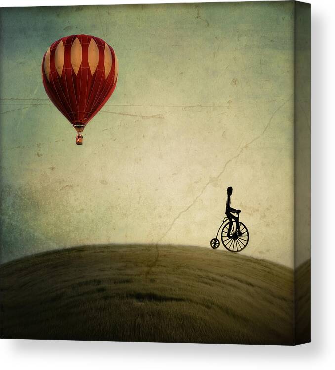 Hot Air Balloon Canvas Print featuring the photograph Penny Farthing for Your Thoughts by Irene Suchocki