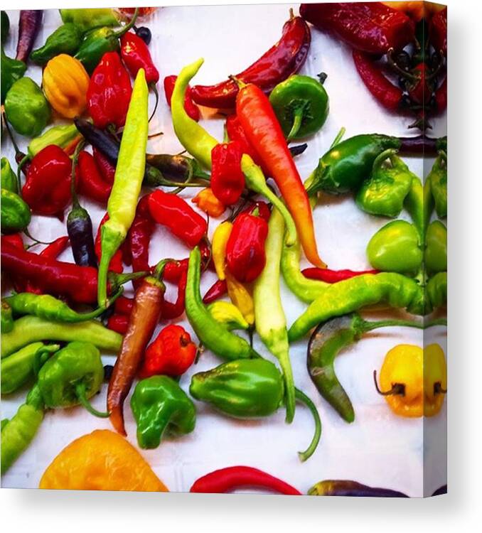 Eating Canvas Print featuring the photograph #peperonzini #red Hot Chili Peppers by Antonella Pasquale
