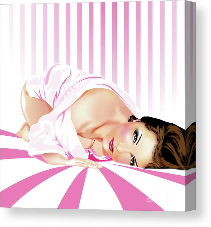 Damara Storey Canvas Print featuring the digital art Perfect in pink by Brian Gibbs