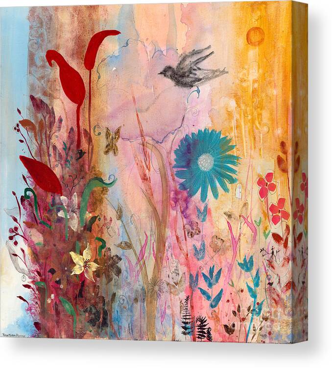 Persephone Canvas Print featuring the mixed media Persephone's Splendor by Robin Pedrero