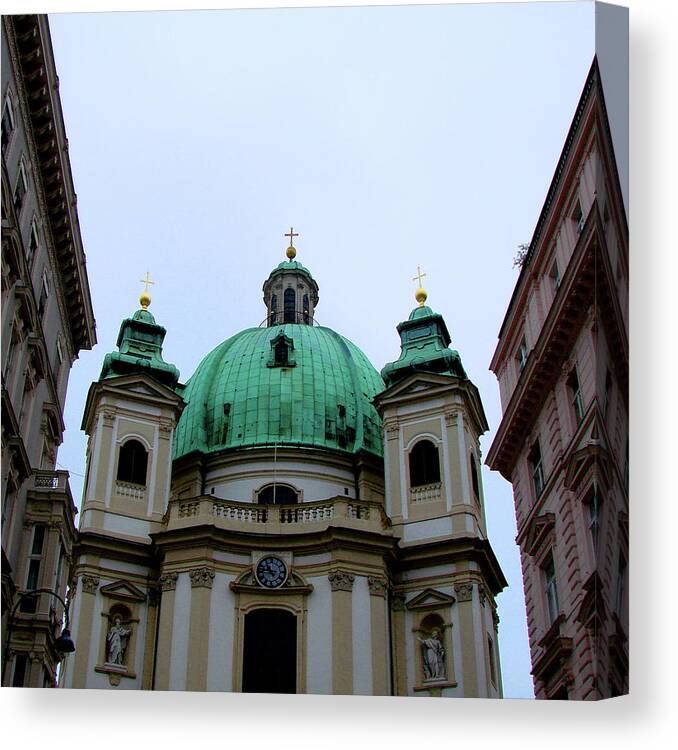 Vienna Canvas Print featuring the photograph Peterskirche, Vienna by Iqbal Misentropy