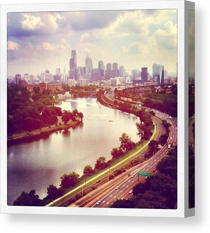 City Canvas Print featuring the photograph #philadelphia by A Loving