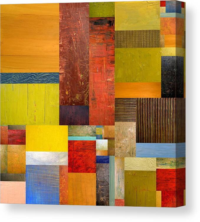 Textural Canvas Print featuring the painting Pieces Project l by Michelle Calkins