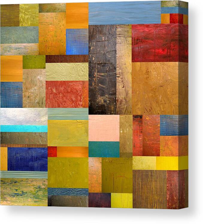 Textural Canvas Print featuring the painting Pieces Project lll by Michelle Calkins