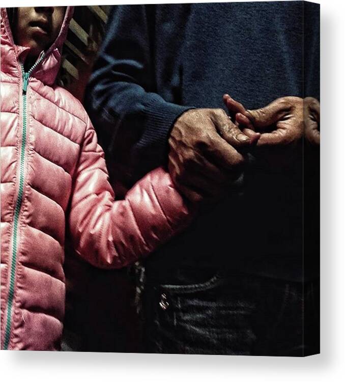 Hands Canvas Print featuring the photograph Pink Love
#love #family #daughter by Rafa Rivas