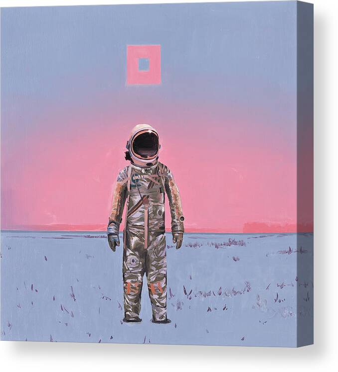Space Canvas Print featuring the painting Pink Square by Scott Listfield