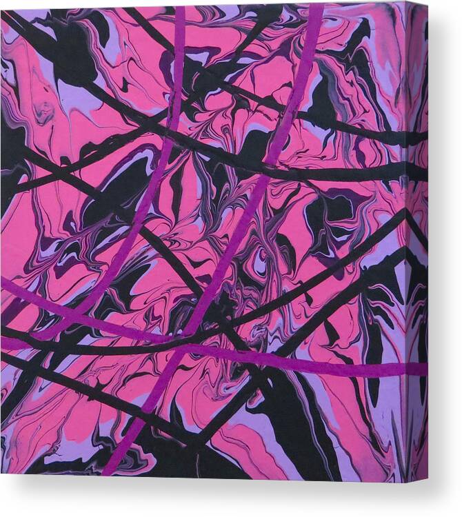 Abstract Canvas Print featuring the painting Pink Swirl by Teresa Wing