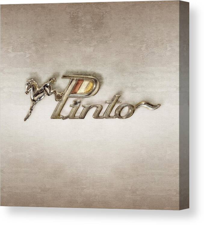 Automotive Canvas Print featuring the photograph Pinto Car Badge by YoPedro