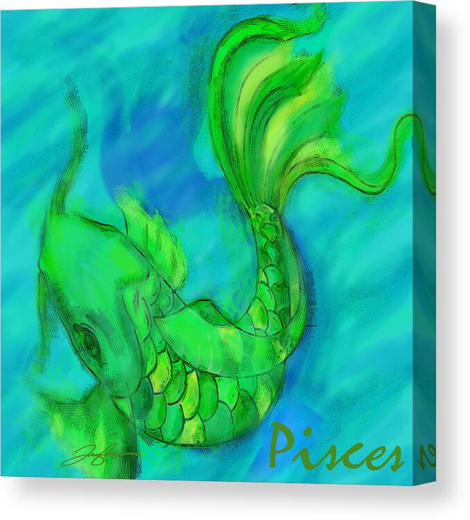 Pisces Canvas Print featuring the painting Pisces by Tony Franza