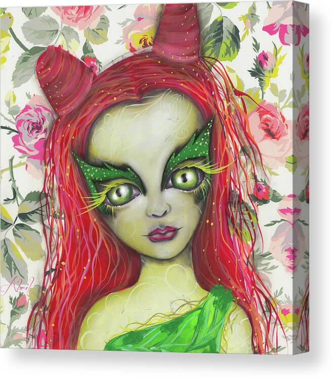 Poison Ivy Canvas Print featuring the painting Poison Ivy by Abril Andrade