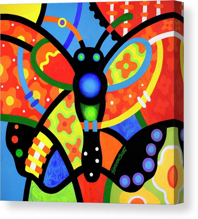 Butterfly Canvas Print featuring the painting Kaleidoscope Butterfly #1 by Steven Scott