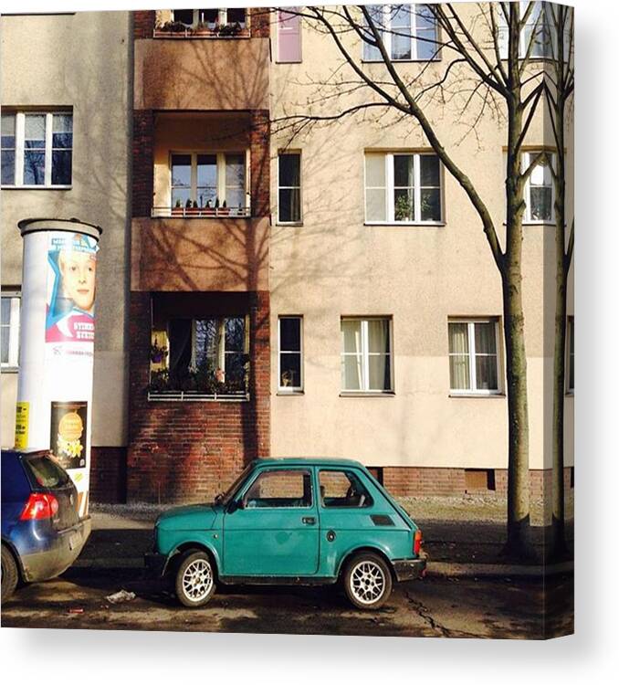 Tempelhof Canvas Print featuring the photograph Polski Fiat 126 maluch

#berlin by Berlinspotting BrlnSpttng