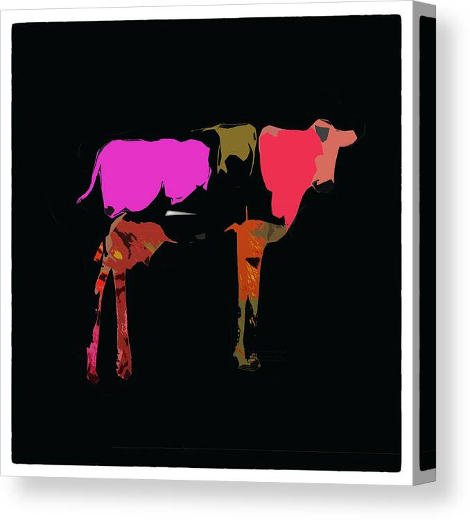 Pop Art Canvas Print featuring the photograph Pop Art Cow by James Bethanis