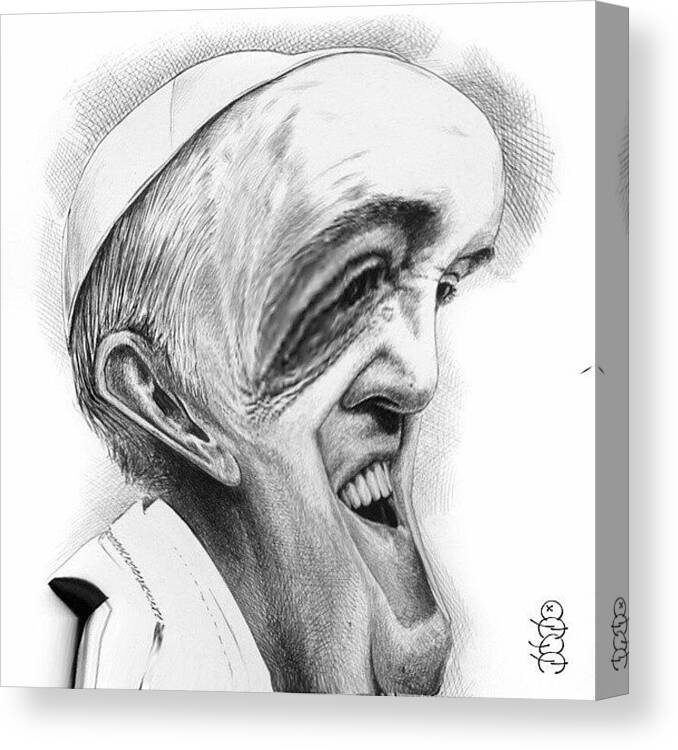 Sketches Canvas Print featuring the photograph Pope Francis by Nuno Marques