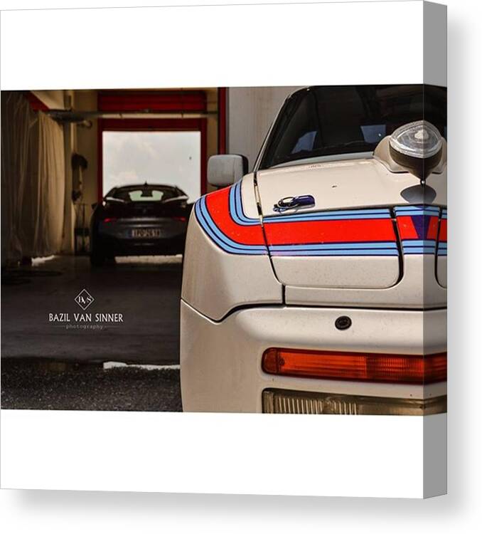 Porscheregister Canvas Print featuring the photograph #porsche #944 #martini #stripes #bmw by Bazil Van Sinner