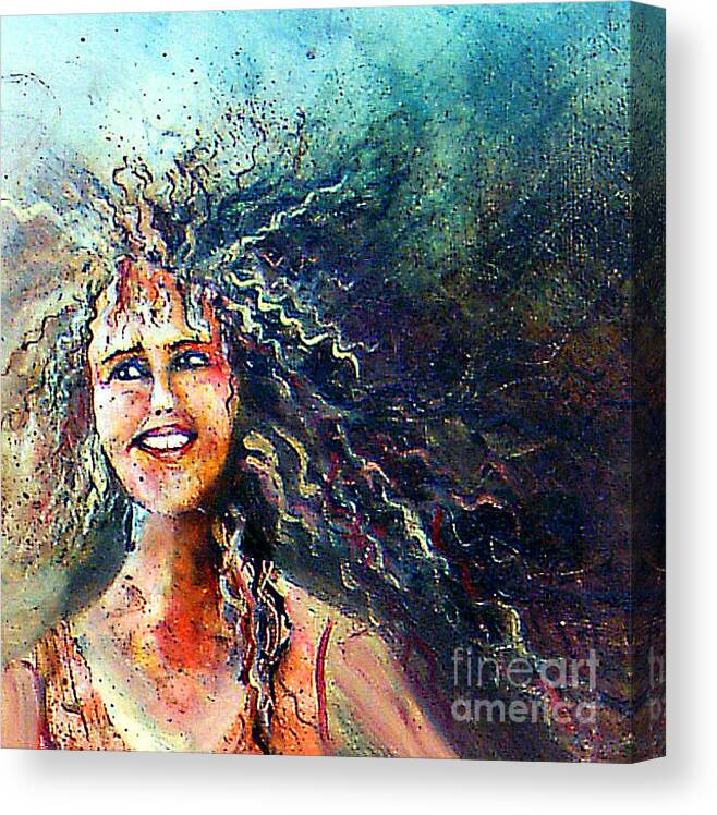 Portrait Canvas Print featuring the painting Portrait Me by Linda Shackelford