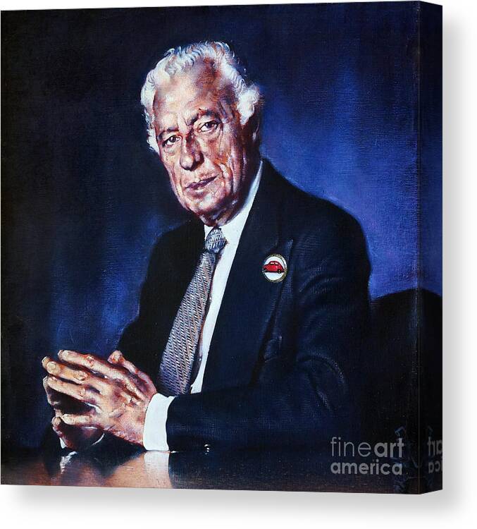 Portrait Canvas Print featuring the painting Portrait of Gianni Agnelli by Ritchard Rodriguez