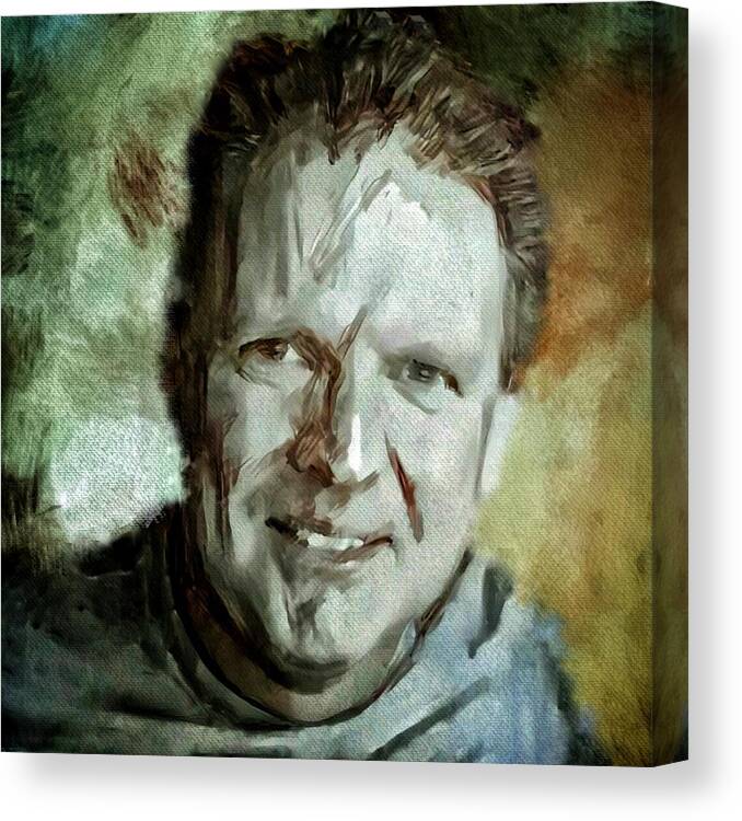 Portrait Painting Canvas Print featuring the painting Portrait painting cinematographer camera operator behind the scenes movie tv show film Chicago Med by MendyZ