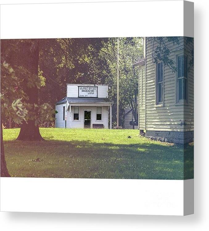 Visitmissouri Canvas Print featuring the photograph Post Office 
brazeau by Larry Braun