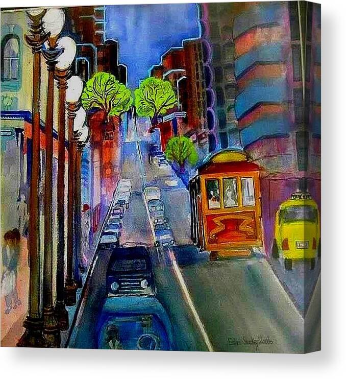  Canvas Print featuring the painting Powell Street by Esther Woods
