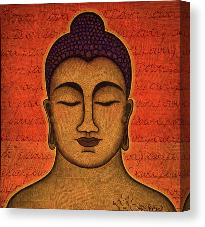 Buddha Canvas Print featuring the painting Power by Gloria Rothrock
