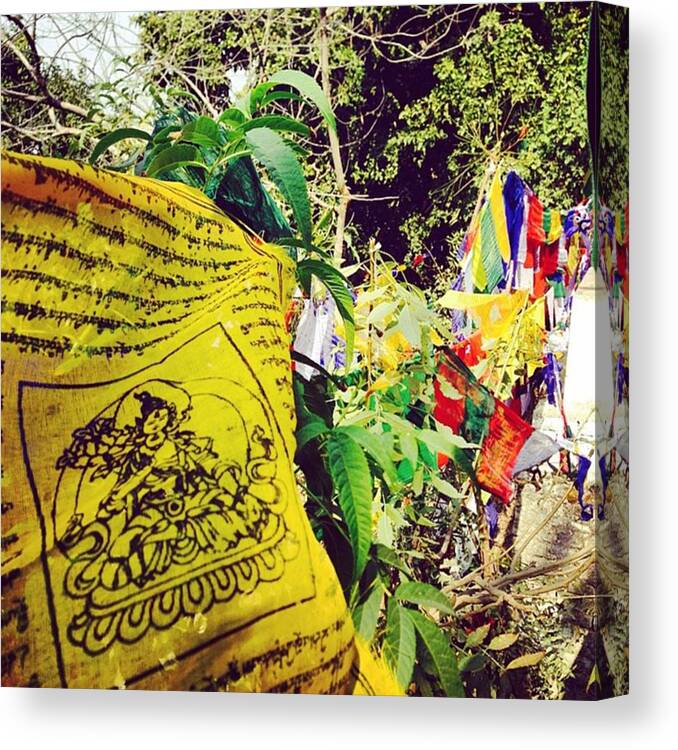 Mountain Canvas Print featuring the photograph #pragbodhi #temple #india #bodhgaya by Chikkas By Fran Galea