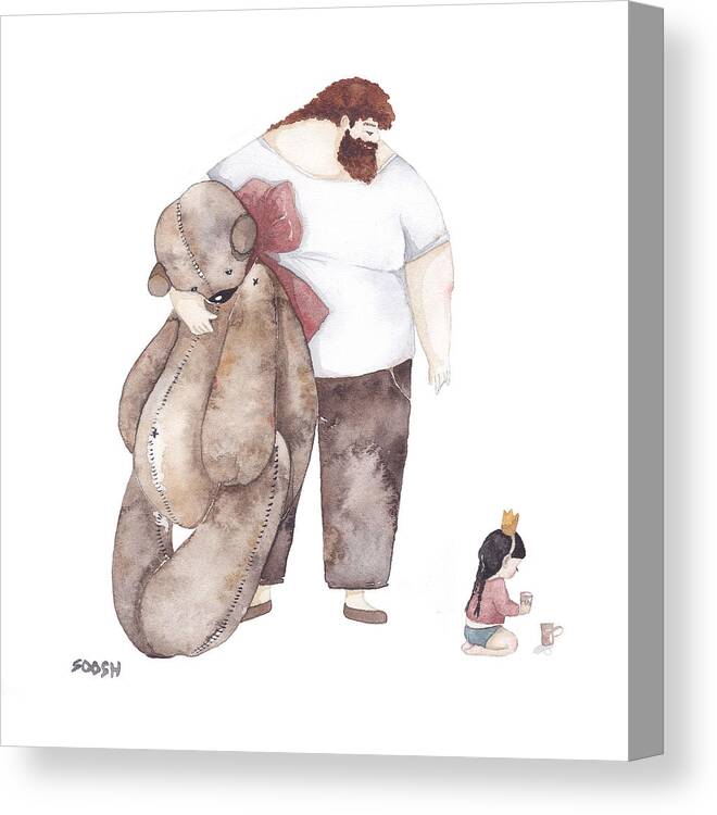 Father Canvas Print featuring the painting Present by Soosh
