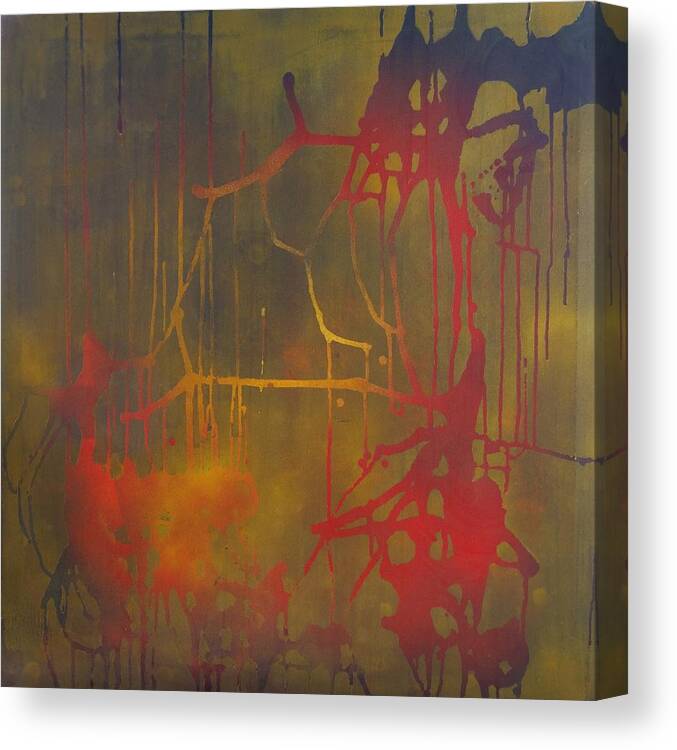 Abstract Canvas Print featuring the painting Pretty Violence on a Screen Door by Eric Dee