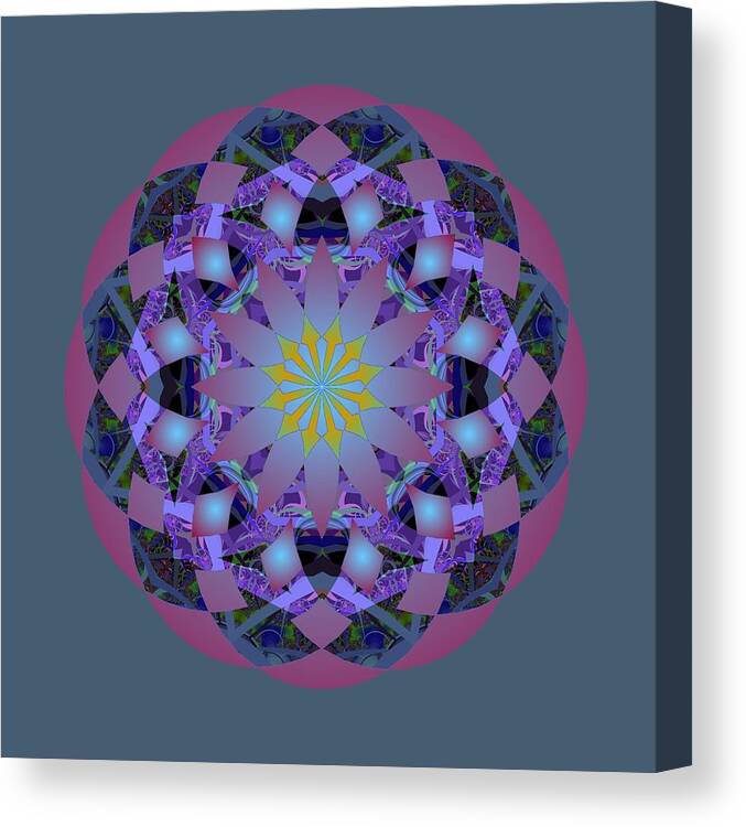 Mandala Canvas Print featuring the digital art Psychedelic Mandala 006 A by Larry Capra