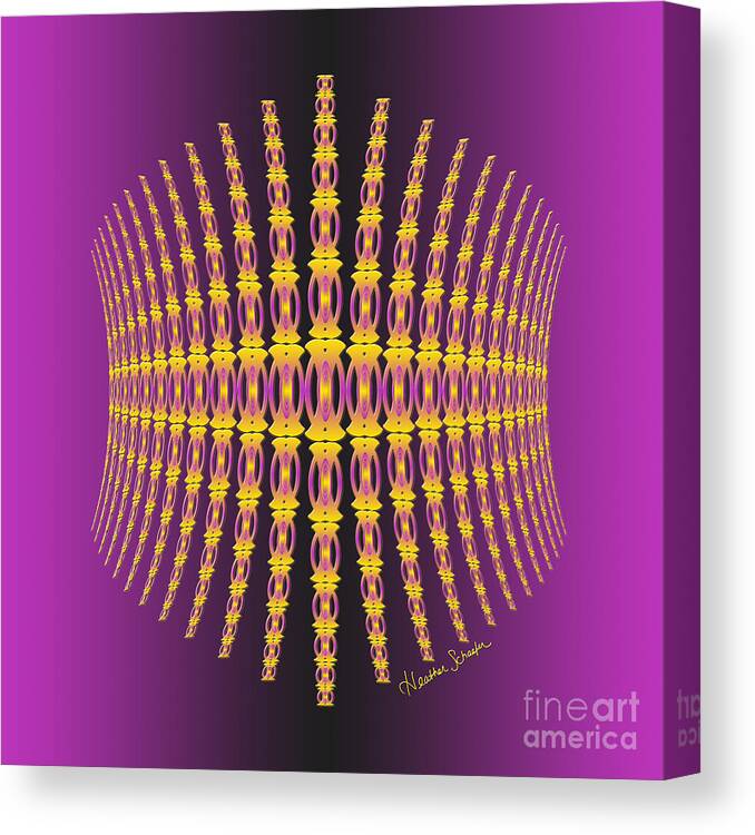 Artsytoo Canvas Print featuring the digital art Purple and Gold Crown by Heather Schaefer