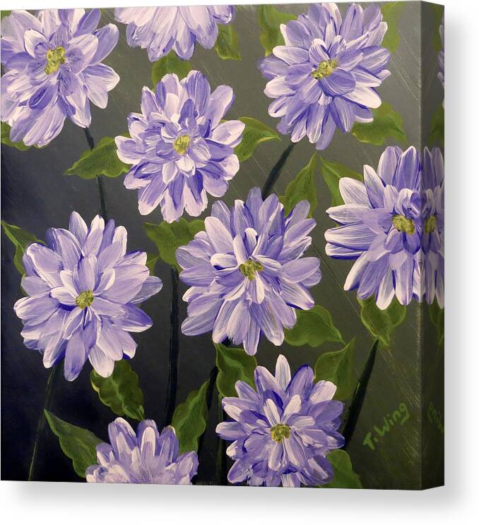 Flowers Canvas Print featuring the painting Purple Passion by Teresa Wing