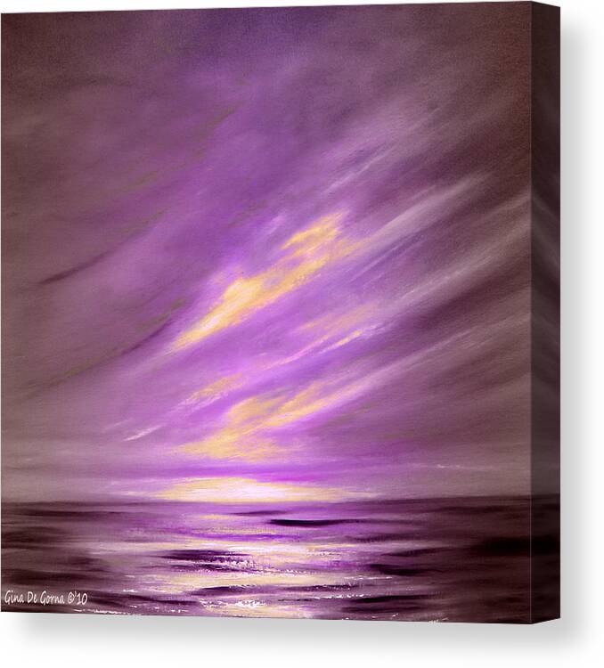 Sunset Canvas Print featuring the painting Purple Sunset by Gina De Gorna