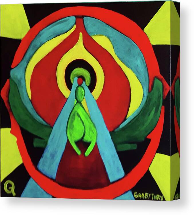  Canvas Print featuring the painting Q by Gabby Tary