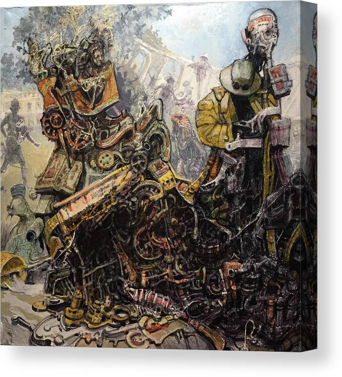 Chaos Canvas Print featuring the painting Quantum3DprinterError by William Stoneham