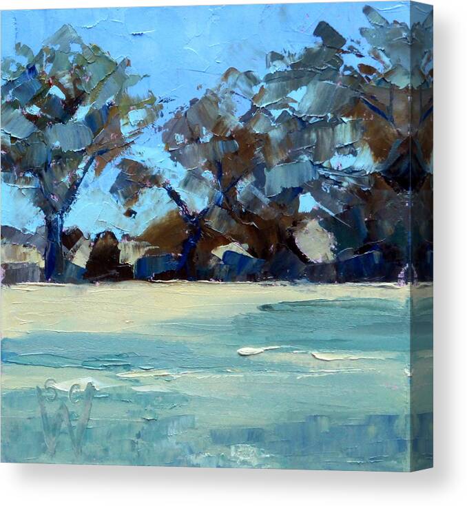 Landscape Canvas Print featuring the painting Quiet Fields by Susan Woodward