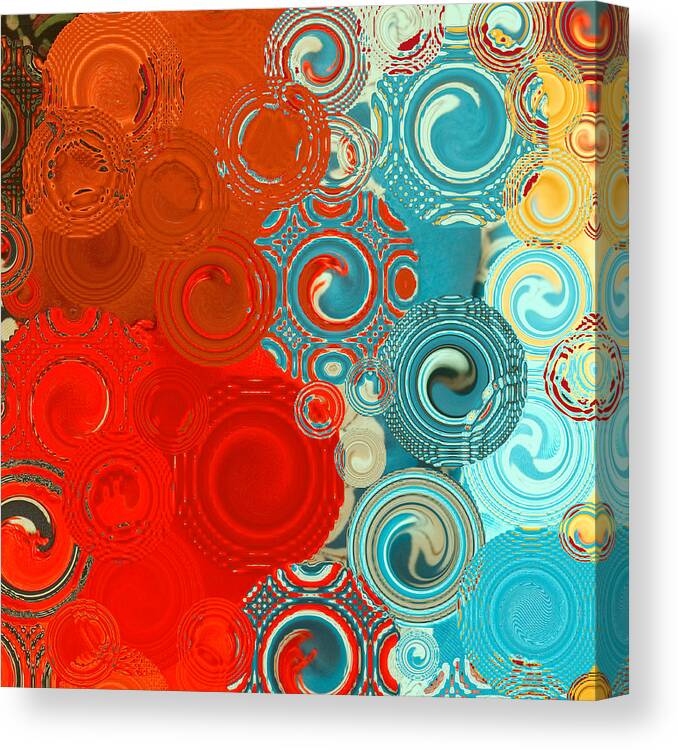 Contemporary Canvas Print featuring the digital art Quilt Seeds No2 by Bonnie Bruno