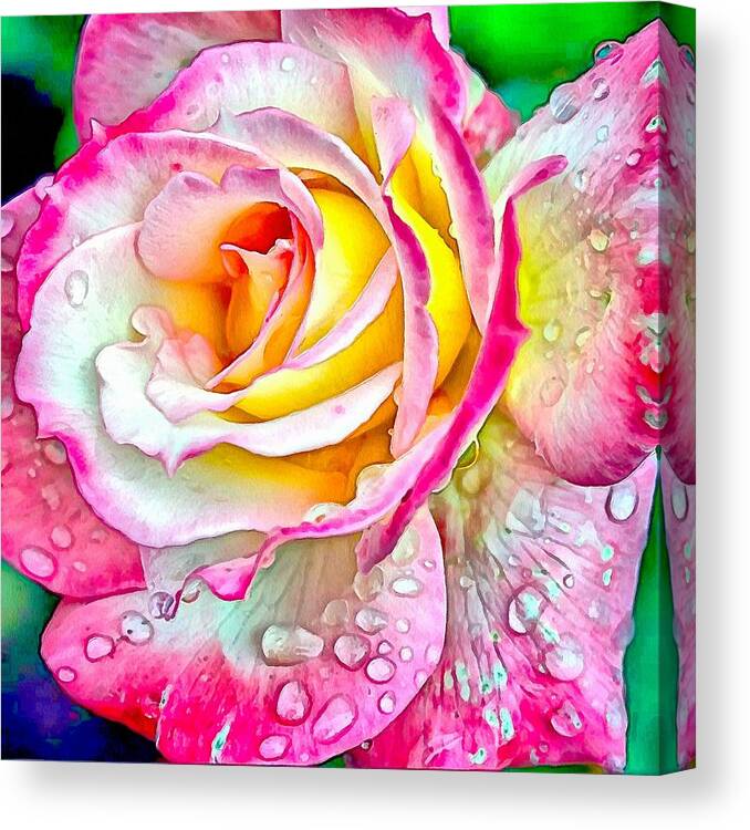 Rose Canvas Print featuring the digital art Radiant Rose of Peace by Charmaine Zoe