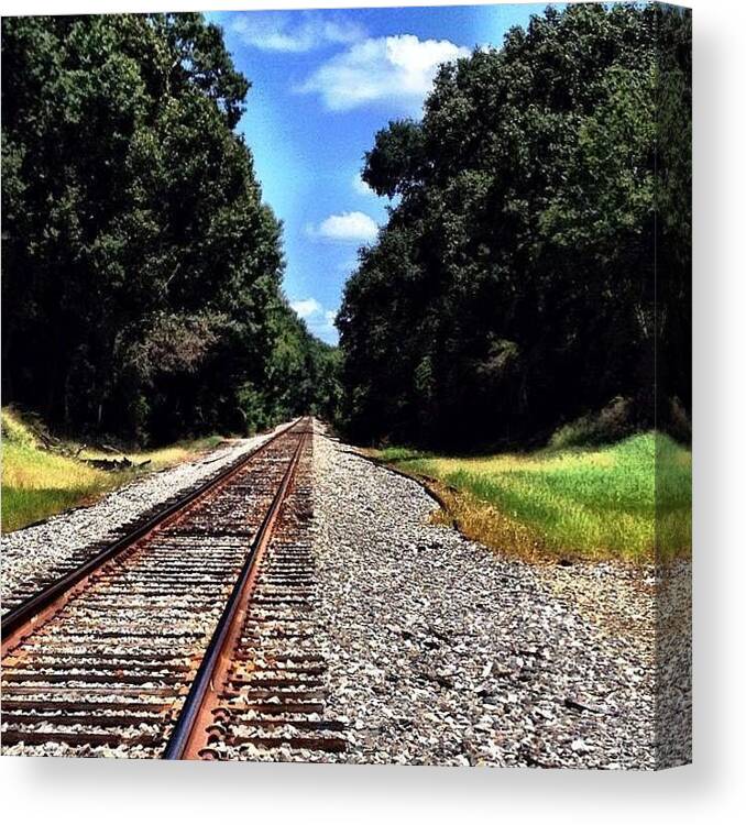 Travel With Curves Canvas Print featuring the photograph East Texas Tracks by Jen McKnight