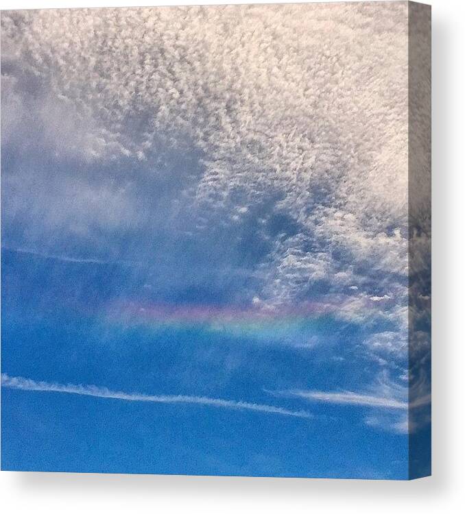 Rainbow Canvas Print featuring the photograph Rainbow In The Clouds #rainbow #sky by Joan McCool