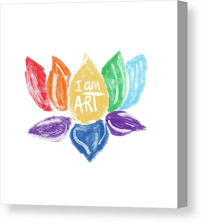 Lotus Canvas Print featuring the mixed media Rainbow Lotus I AM ART- Art by Linda Woods by Linda Woods