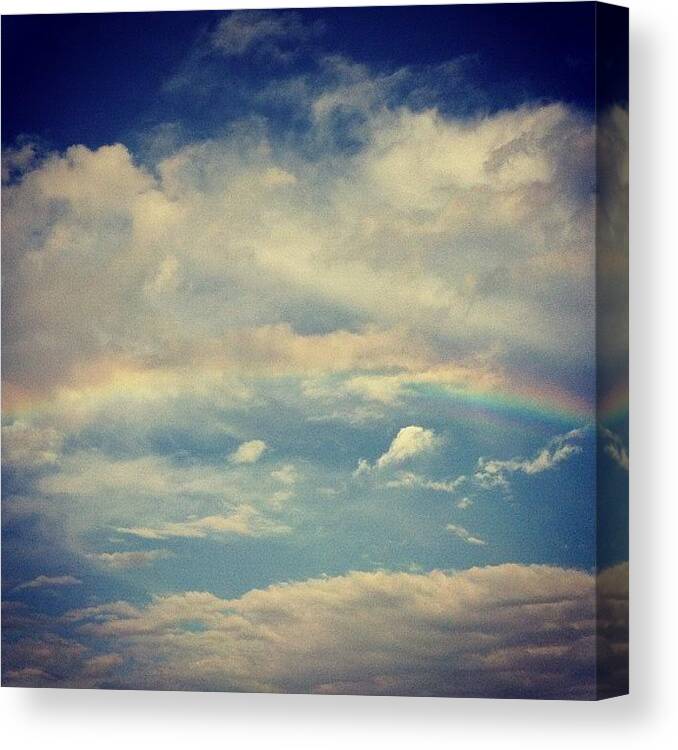 Rainbow Canvas Print featuring the photograph Rainbow in the Clouds by Joan McCool