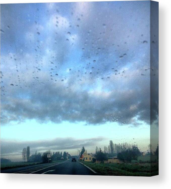 Beautiful Canvas Print featuring the photograph Raindrops And Clouds #clouds by Emmanuel Varnas