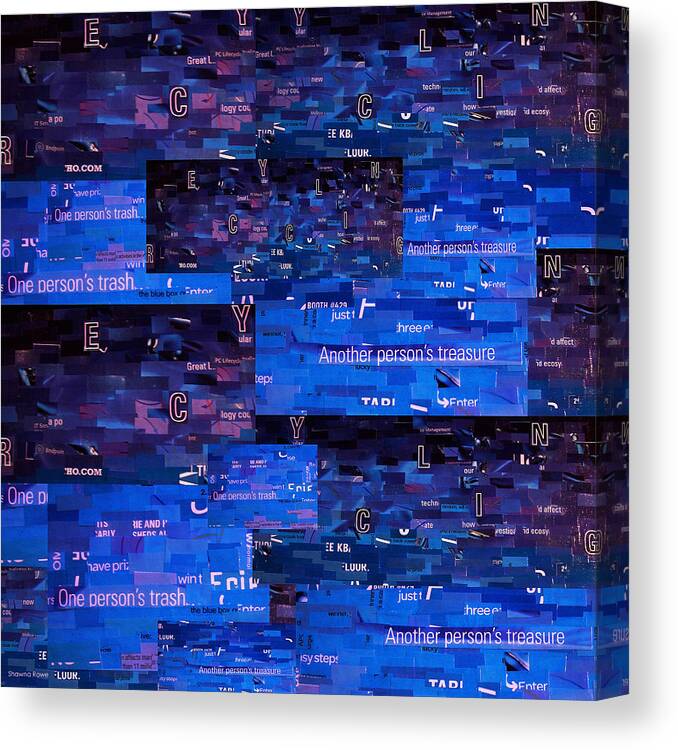 Magazine Collage Canvas Print featuring the digital art Recycling by Shawna Rowe
