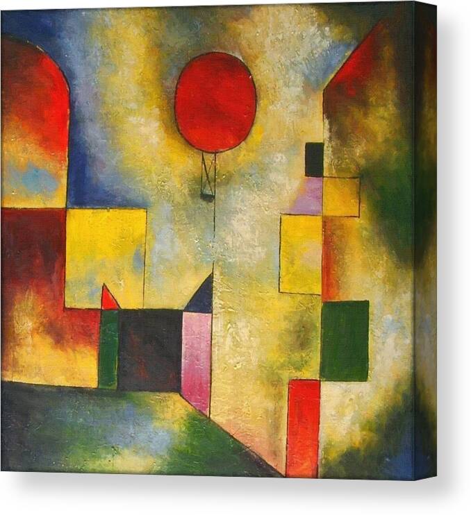 Paul Klee Canvas Print featuring the painting Red Balloon by Paul Klee