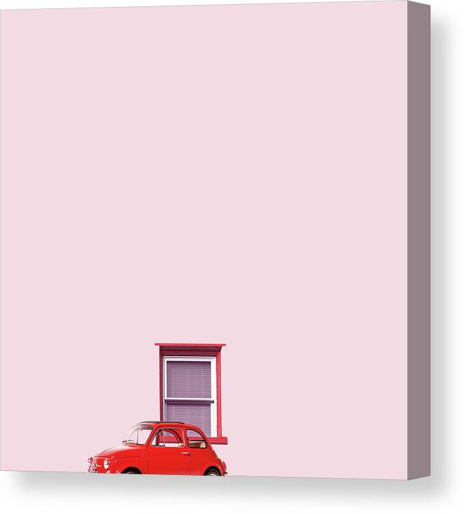 Minimal Canvas Print featuring the photograph Red car by Caterina Theoharidou