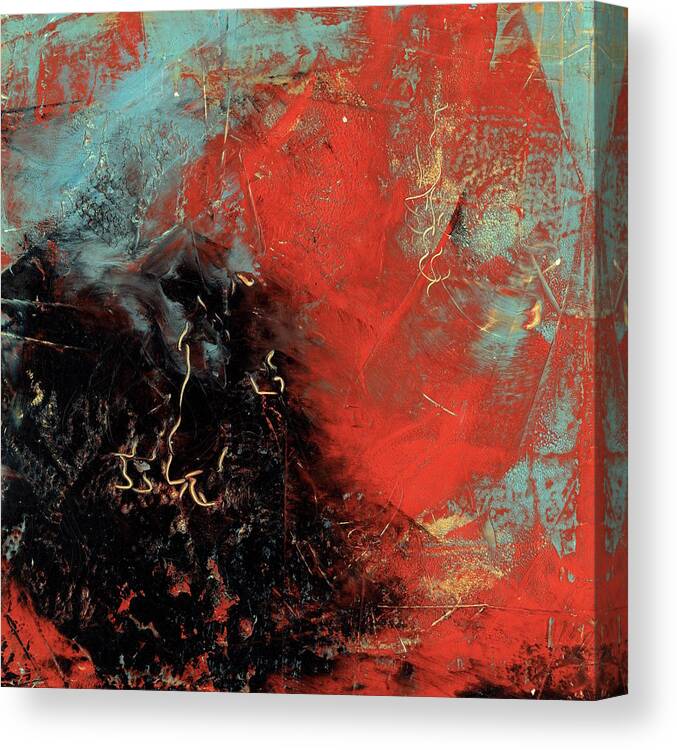 Abstract Canvas Print featuring the painting Red Dragon 1 by Marcy Brennan